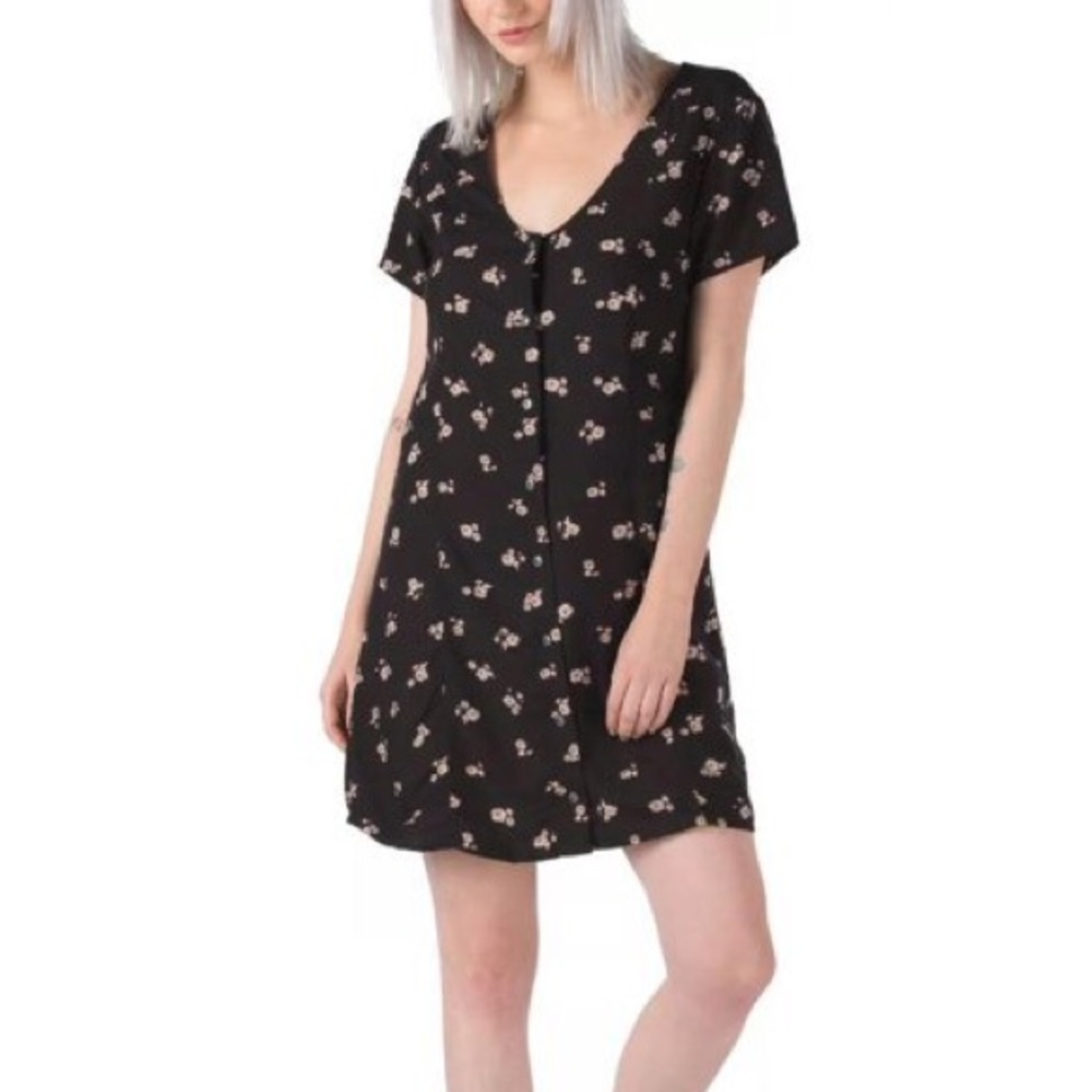 Vans black floral dress NWT